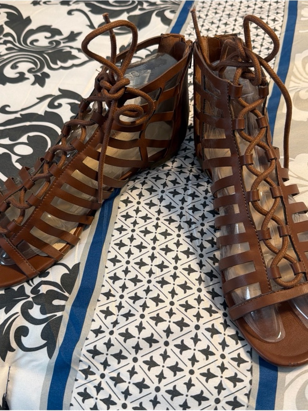 Women's Brown Lace-Up Gladiator Sandals